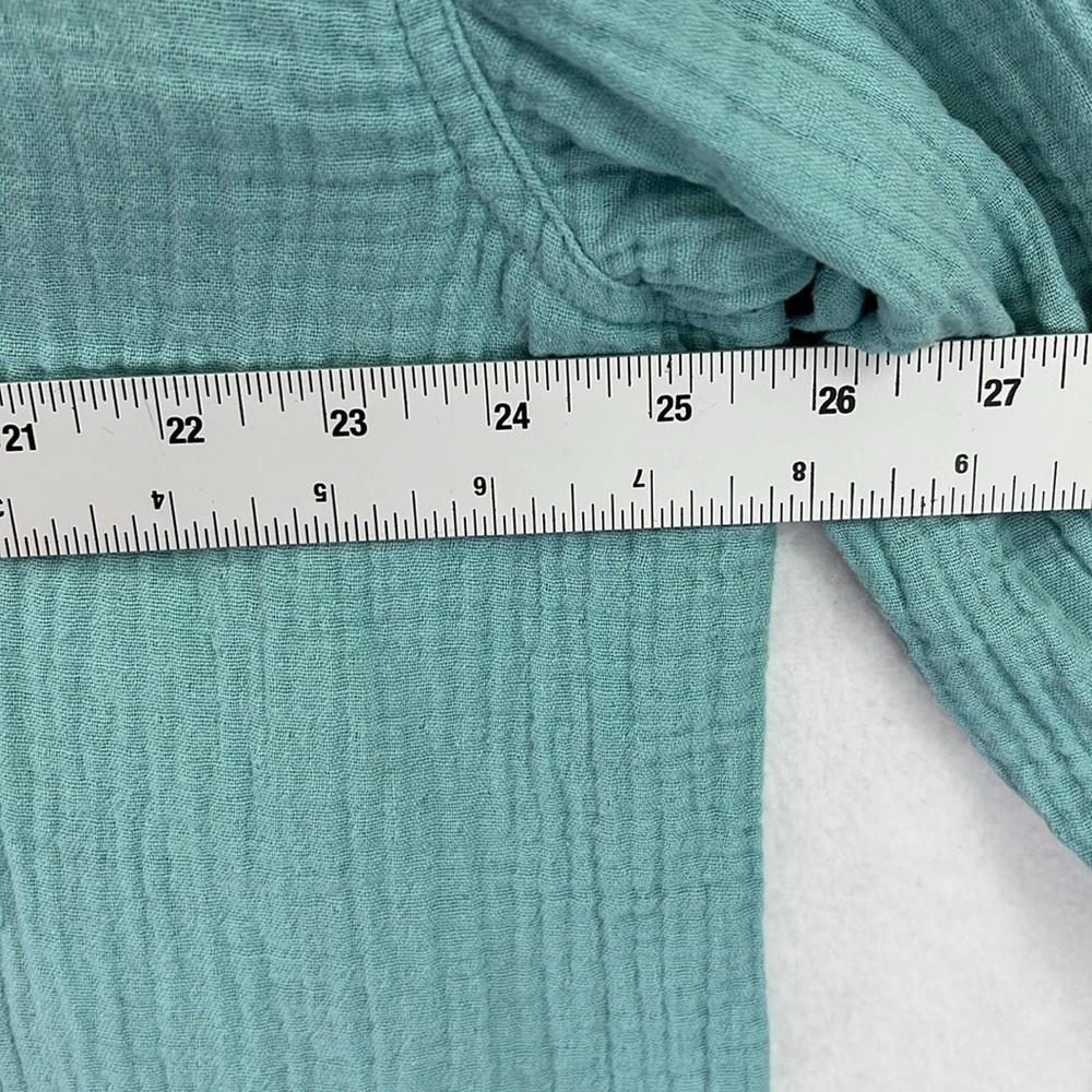 Caslon Women’s Button-Front Shirt/Tunic Sz 2X Aqua 100% Cotton Loose & Comfy Fit - Picture 10 of 11